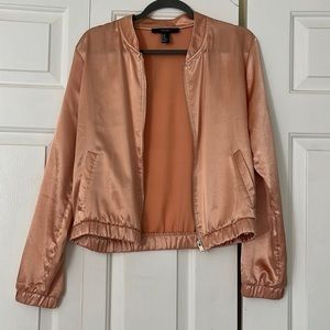 Forever 21 pink satin jacket with pockets